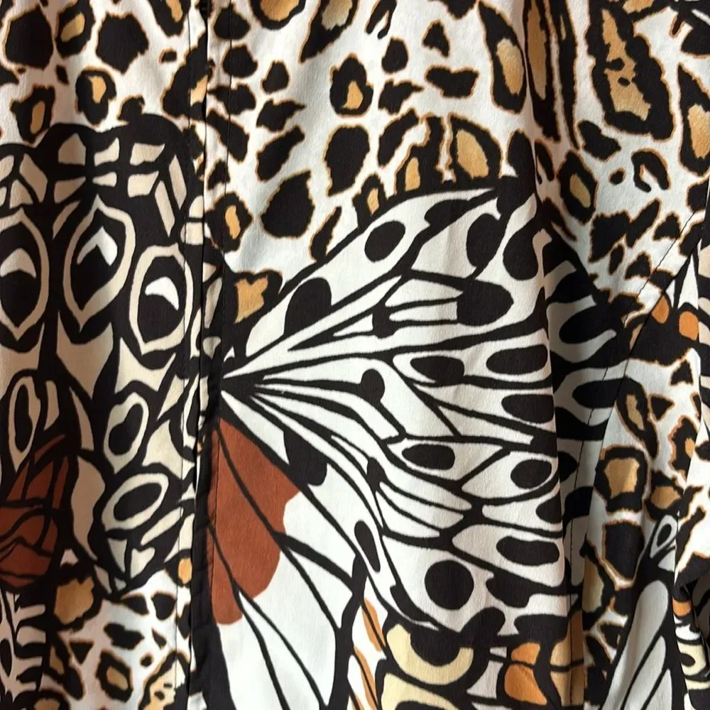 Zenergy by Chicos graphic Animal Print & Butterflies Women's Jacket size 2